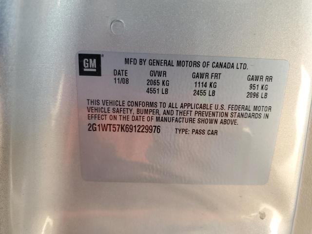 2G1WT57K691229976 - 2009 CHEVROLET IMPALA 1LT 棕色 照片 12