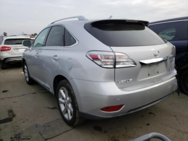 2T2BK1BA9AC049263 - 2010 LEXUS RX 350 SILVER photo 2