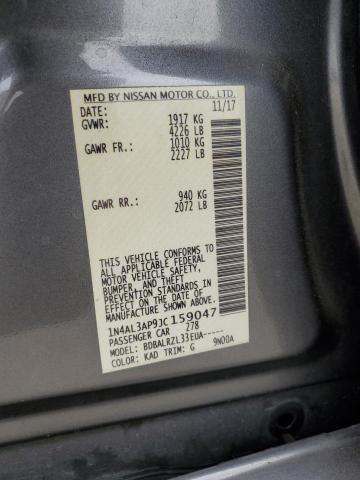 1N4AL3AP9JC159047 - 2018 NISSAN ALTIMA 2.5 银色 照片 12