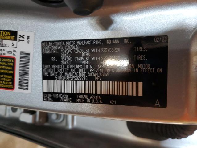 5TDKDRAH5PS022248 - 2023 TOYOTA HIGHLANDER L SILVER photo 14