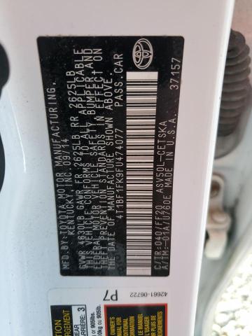 4T1BF1FK9FU474077 - 2015 TOYOTA CAMRY LE WHITE photo 13