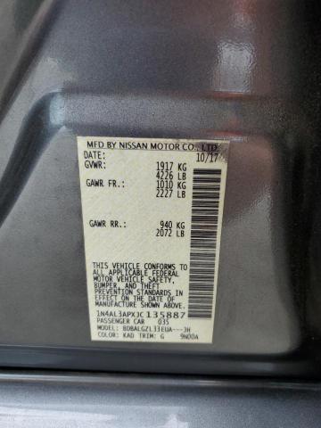 1N4AL3APXJC135887 - 2018 NISSAN ALTIMA 2.5 Серый фото 12