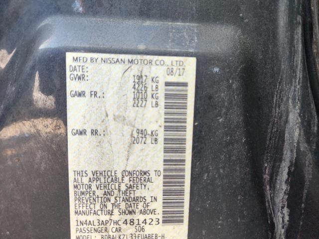 1N4AL3AP7HC481423 - 2017 NISSAN ALTIMA 2.5 შავი ფოტო 13