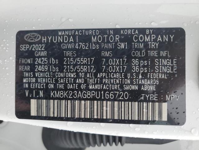 KM8K23AG8PU166720 - 2023 HYUNDAI KONA SE WHITE photo 13