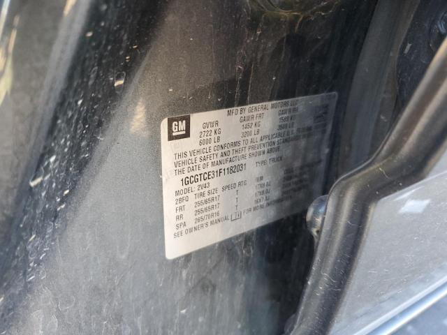 1GCGTCE31F1182031 - 2015 CHEVROLET COLORADO Z71 GRAY photo 12