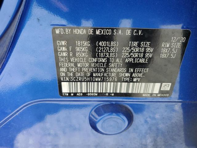 3CZRU5H10MM715976 - 2021 HONDA HR-V SPORT Mavi foto 13