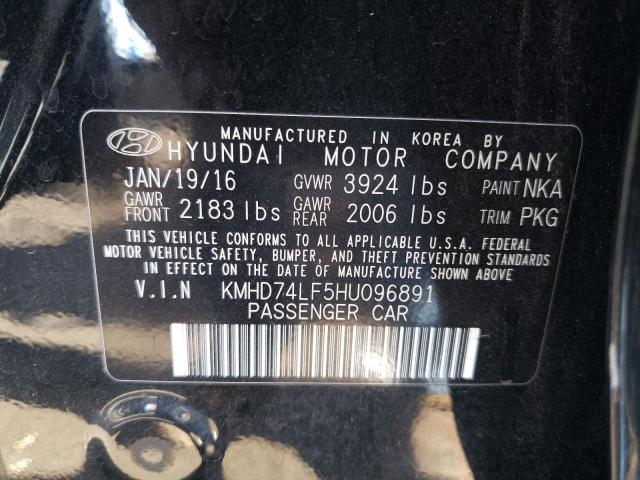 KMHD74LF5HU096891 - 2017 HYUNDAI ELANTRA SE BLACK photo 12