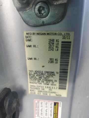 1N4AL2EP5CC166312 - 2012 NISSAN ALTIMA S SILVER photo 12