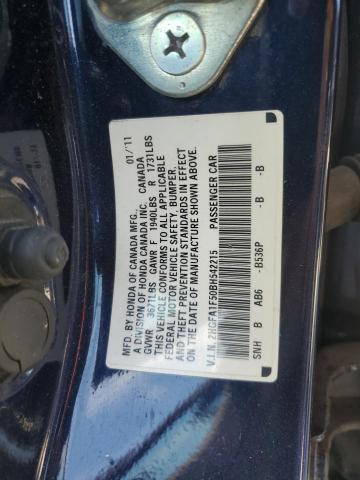 2HGFA1F50BH542215 - 2011 HONDA CIVIC LX 蓝色 照片 12