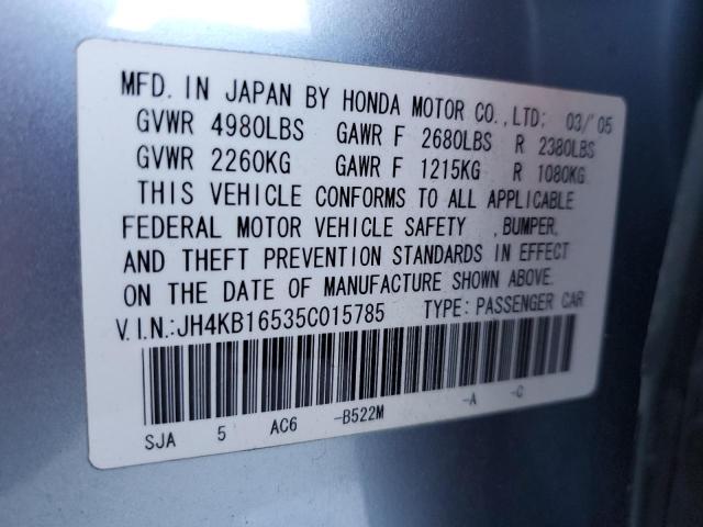 JH4KB16535C015785 - 2005 ACURA RL ვერცხლისფერი ფოტო 13