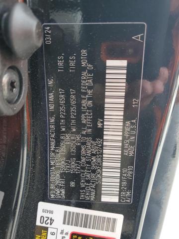 5TDKSKFC8RS127492 - 2024 TOYOTA SIENNA LE BLACK photo 13