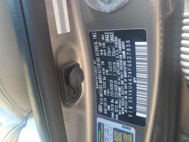 5XYKU4A74FG627836 - 2015 KIA SORENTO EX SILVER photo 13