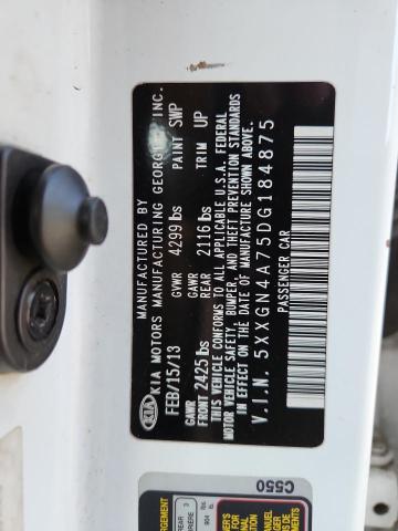 5XXGN4A75DG184875 - 2013 KIA OPTIMA EX თეთრი ფოტო 12