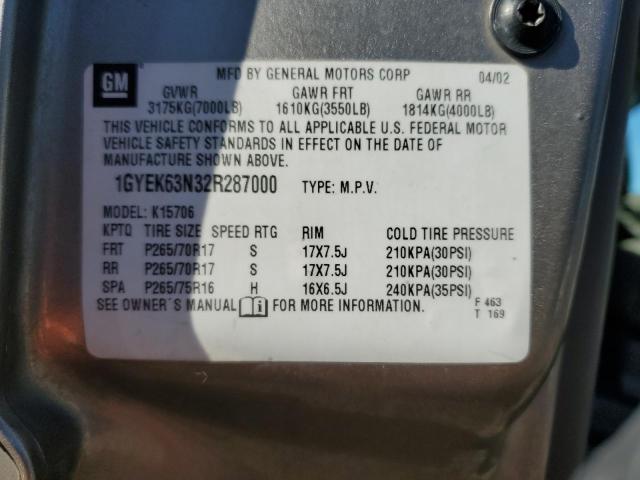 1GYEK63N32R287000 - 2002 CADILLAC ESCALADE LUXURY Բեժ լուսանկար 13