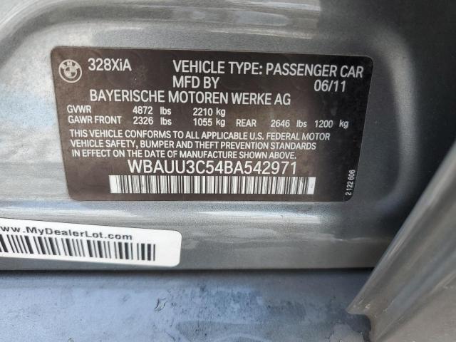 WBAUU3C54BA542971 - 2011 BMW 328 XI GRAY photo 12