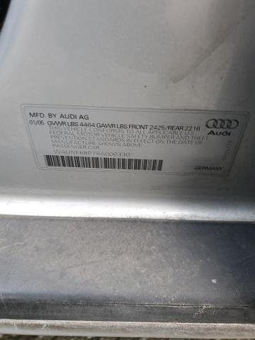 WAUNF68P76A000330 - 2006 AUDI A3 2.0 PREMIUM SILVER photo 12