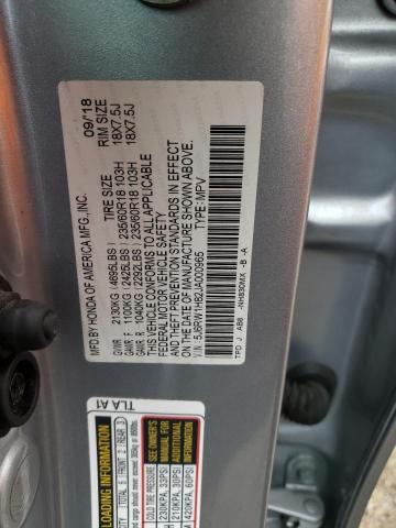 5J6RW1H82JA000965 - 2018 HONDA CR-V EXL SILVER photo 12