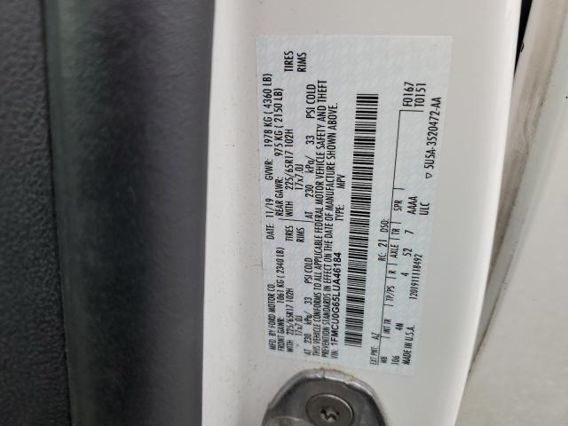 1FMCU0G65LUA46184 - 2020 FORD ESCAPE SE 白色 照片 13