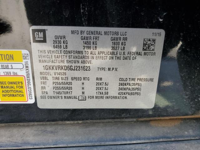 1GKKVRKD6GJ231623 - 2016 GMC ACADIA SLT-1 Negro foto 13