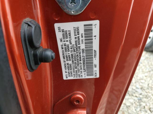 5J6YH28563L011993 - 2003 HONDA ELEMENT EX Qırmızı foto 12