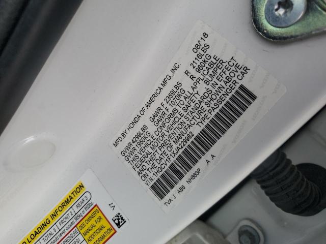 1HGCV1F1XJA229982 - 2018 HONDA ACCORD LX Blanco foto 13