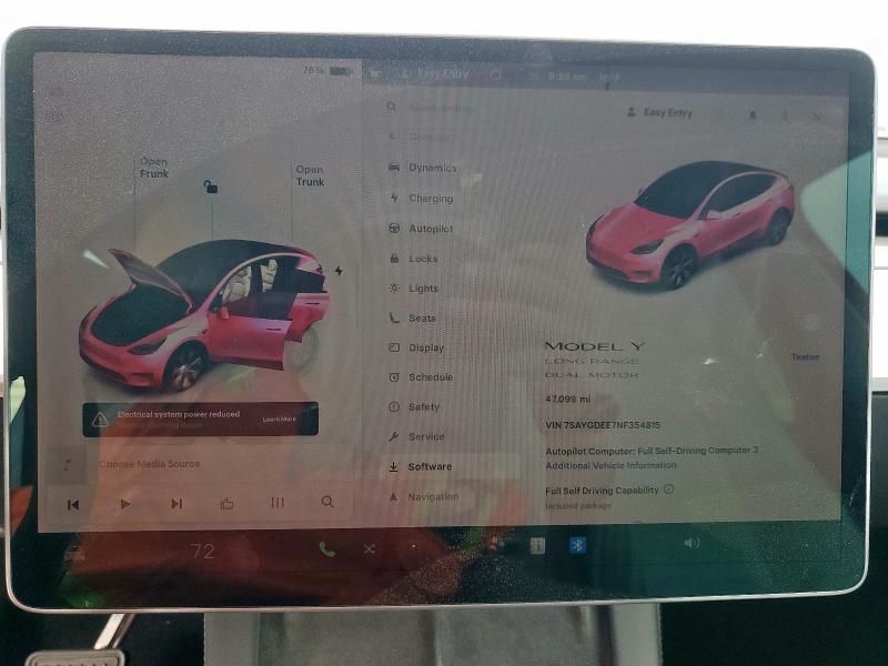 7SAYGDEE7NF354815 - 2022 TESLA MODEL Y Սպիտակ լուսանկար 9