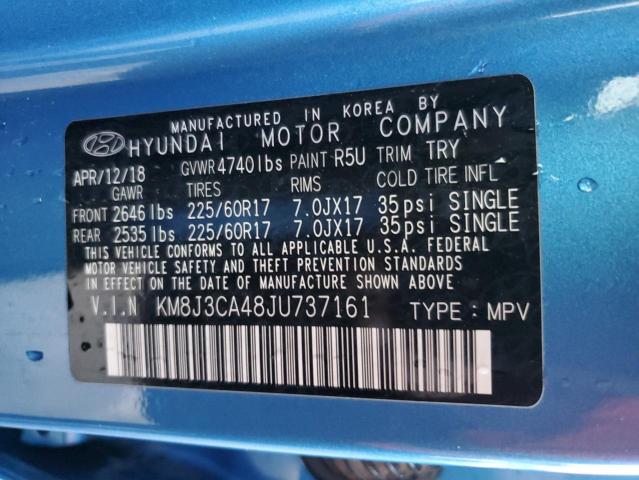 KM8J3CA48JU737161 - 2018 HYUNDAI TUCSON SEL BLUE photo 13