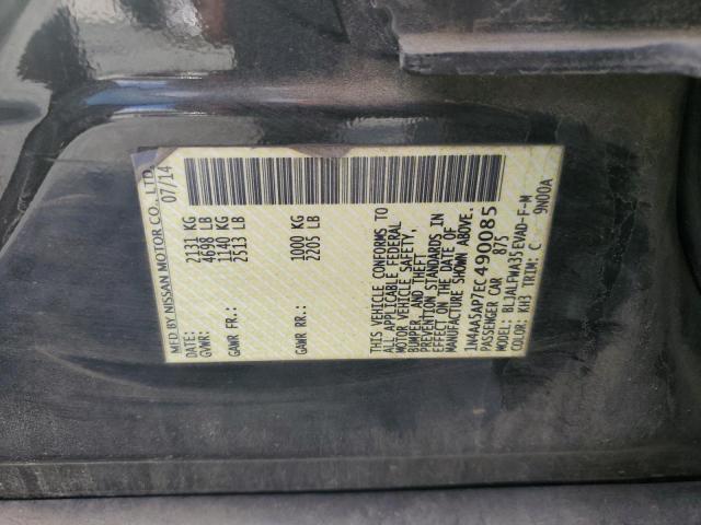 1N4AA5AP7EC490085 - 2014 NISSAN MAXIMA S შავი ფოტო 12