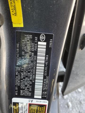 4T1BK3DB9AU367260 - 2010 TOYOTA AVALON XL ნაცრისფერი ფოტო 12