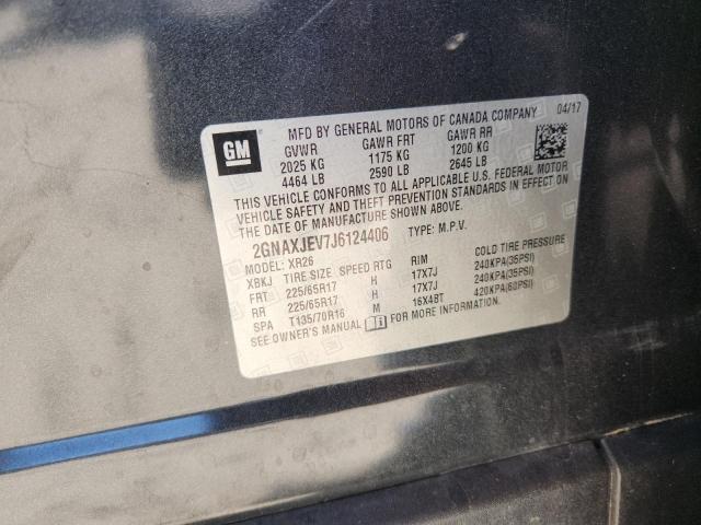 2GNAXJEV7J6124406 - 2018 CHEVROLET EQUINOX LT GRAY photo 13