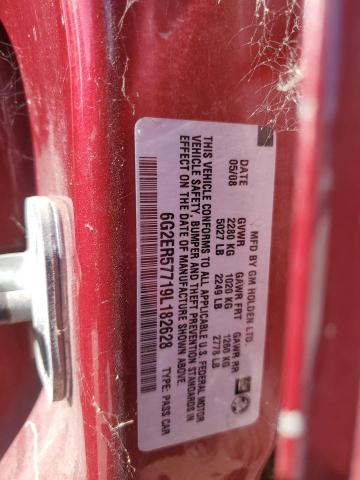 6G2ER57719L182628 - 2009 PONTIAC G8 RED photo 12