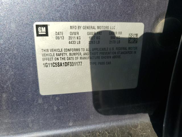 1G11C5SA1DF331177 - 2013 CHEVROLET MALIBU 1LT BLUE photo 12