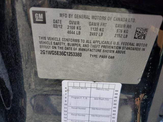 2G1WG5E36C1253380 - 2012 CHEVROLET IMPALA LT Qara foto 12