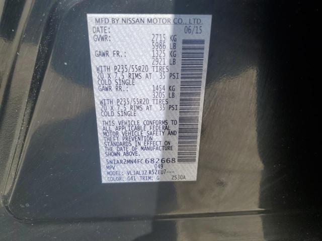 5N1AR2MN4FC682668 - 2015 NISSAN PATHFINDER S BLACK photo 13