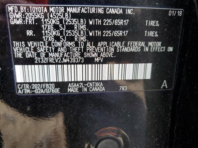 2T3ZFREV2JW439373 - 2018 TOYOTA RAV4 LE BLACK photo 13