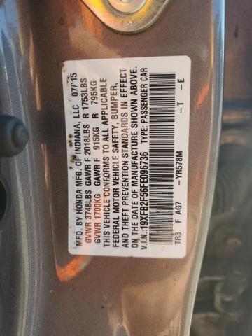 19XFB2F56FE096736 - 2015 HONDA CIVIC LX 灰色 照片 13