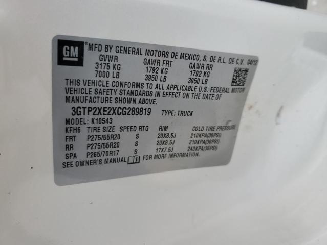 3GTP2XE2XCG289819 - 2012 GMC SIERRA K1500 DENALI CREAM photo 12