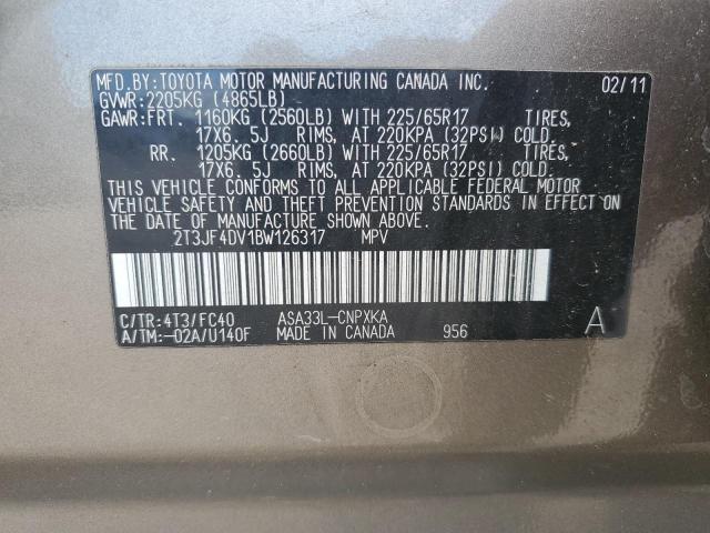 2T3JF4DV1BW126317 - 2011 TOYOTA RAV4 棕色 照片 13