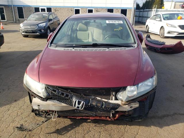 2HGFA16579H362160 - 2009 HONDA CIVIC LX BURGUNDY photo 5