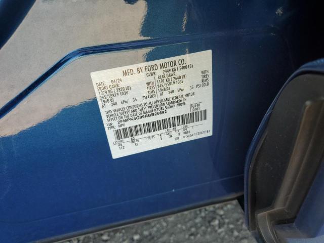 2FMPK4G99RBB26692 - 2024 FORD EDGE SE BLUE photo 13