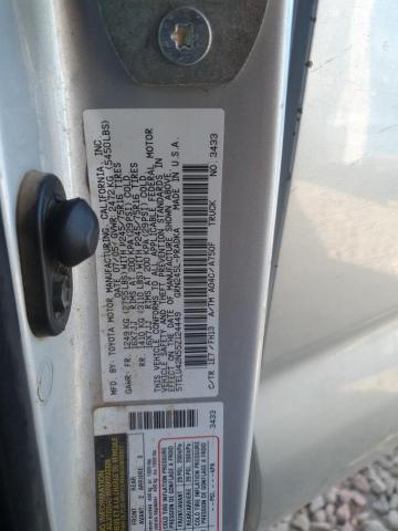 5TELU42N55Z124449 - 2005 TOYOTA TACOMA DOUBLE CAB Сріблястий фото 12