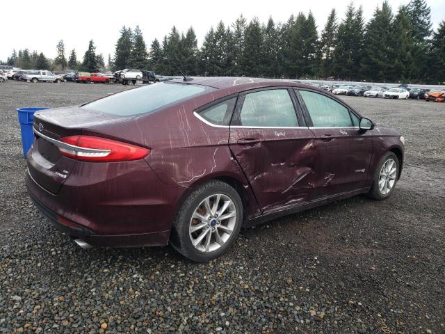 3FA6P0LU5HR248346 - 2017 FORD FUSION SE HYBRID MAROON photo 3