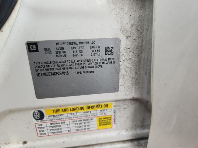 1G1ZG5E74CF284815 - 2012 CHEVROLET MALIBU LTZ WHITE photo 12