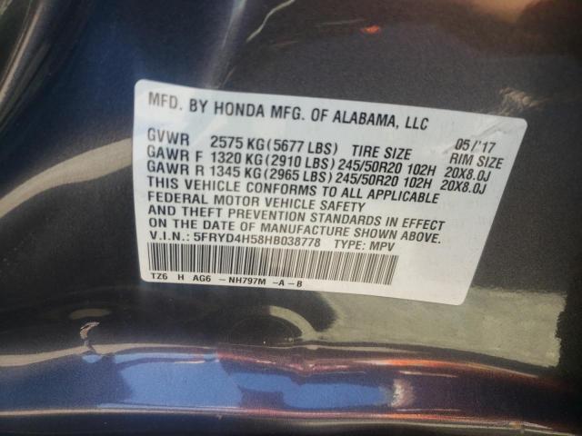 5FRYD4H58HB038778 - 2017 ACURA MDX TECHNOLOGY GRAY photo 13