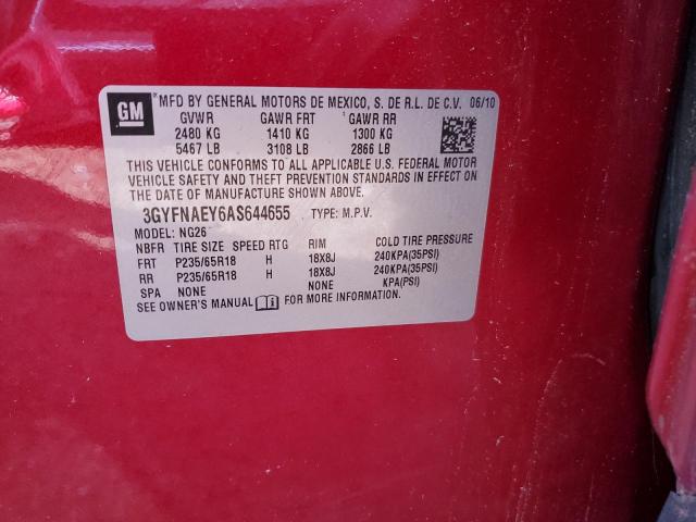 3GYFNAEY6AS644655 - 2010 CADILLAC SRX LUXURY COLLECTION RED photo 12