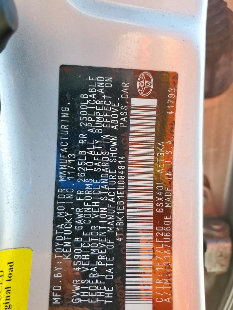 4T1BK1EB1EU084814 - 2014 TOYOTA AVALON BASE 银色 照片 13