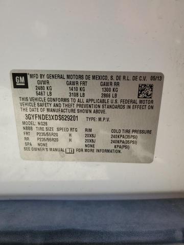 3GYFNDE3XDS629201 - 2013 CADILLAC SRX PERFORMANCE COLLECTION Blanc photo 13