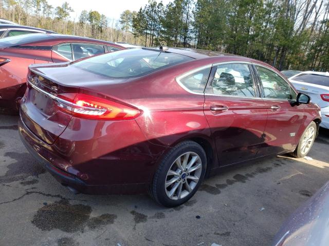 3FA6P0PU9HR188551 - 2017 FORD FUSION SE PHEV MAROON photo 3