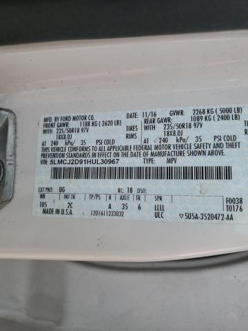 5LMCJ2D91HUL30967 - 2017 LINCOLN MKC SELECT Սպիտակ լուսանկար 14