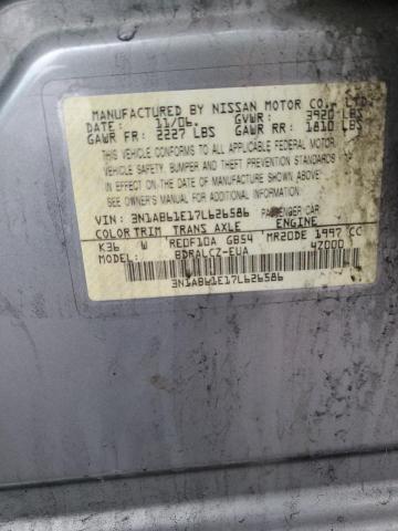 3N1AB61E17L626586 - 2007 NISSAN SENTRA 2.0 SILVER photo 12